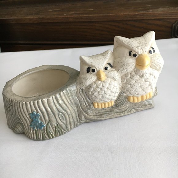 VINTAGE OWL PLANTER Ceramic Planter Collectible Plant Holder Indoor Planter Home - Picture 1 of 7
